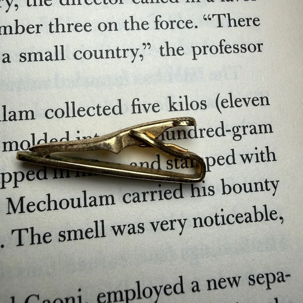 Vintage Swank Gold Tone Engraved‎ Tie Bar Mid Century Men's Accessory